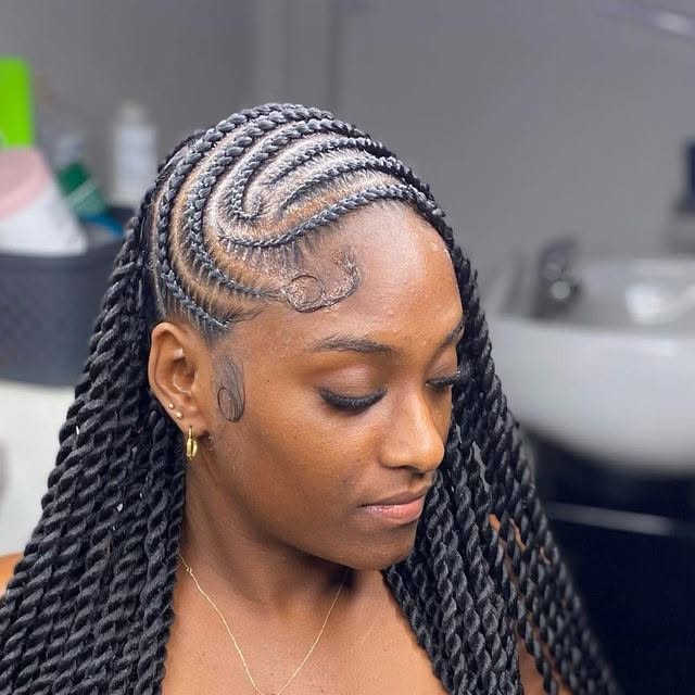 Cornrows with Design